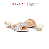 dép nữ cao gót mica 3cm Hanatabi quai ngang đính đá đế TA cao cấp bigsize (35-41) mã HNDE3F1094