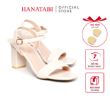 giày sandal nữ cao gót 7cm Hanatabi quai ngang mũi vuông hậu c đế TA bigsize (35-41) mã HNSDG7F876