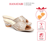 dép nữ cao gót mica 3cm Hanatabi quai ngang đính đá đế TA cao cấp bigsize (35-41) mã HNDE3F1096