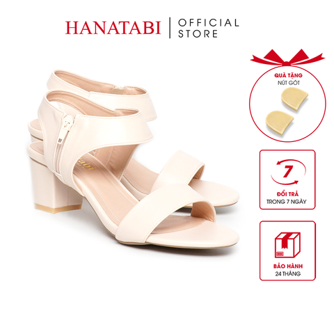 Giày Sandal Nữ Cao Gót 5cm_7cm Hanatabi Quai Ngang Khóa Kéo Đế TA Cao Cấp Bigsize (35-41) Mã HNSDG5F1066