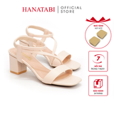Giày Sandal Nữ Cao Gót 3cm_5cm_7cm Hanatabi Quai Ngang Mũi Vuông Hậu Thun ĐếTA Bigsize(35-41) mã HNSDT5F775