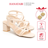Giày Sandal Nữ Cao Gót 3cm_5cm_7cm Hanatabi Quai Chéo Mũi Vuông Hậu Thun ĐếTA Bigsize (35-41) Mã HNSDT5F857