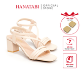 Giày Sandal Nữ Cao Gót 3cm_5cm_7cm Hanatabi Quai Ngang Mũi Vuông Hậu Thun Đế TA Bigsize(35-41) Mã HNSDT5F777