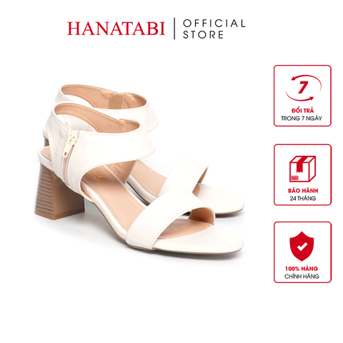 Giày Sandal Nữ Cao Gót 5cm_7cm Hanatabi Quai Ngang Khóa Kéo Đế TA Bigsize (35-41) Mã HNSDG5F1040