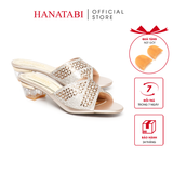 dép nữ cao gót mica 3cm Hanatabi quai ngang đính đá đế TA cao cấp bigsize (35-41) mã HNDE3F1094
