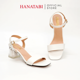 Giày Sandal Nữ Cao Gót Mika 5cm Hanatabi Quai Ngang Mũi Vuông Đế TA Bigsize (35-41) Mã HNSDG869