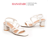 Giày Sandal Nữ Cao Gót 3cm_5cm_7cm Hanatabi Quai Chéo Mũi Vuông Hậu Thun Đế TA Bigsize (35-41) Mã HNSDT5F776