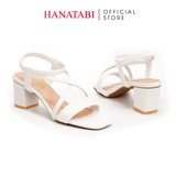 Giày Sandal Nữ Cao Gót 3cm_5cm_7cm Hanatabi Quai Chéo Mũi Vuông Hậu C Đế TA Bigsize (35-41) Mã HNSDT5F855