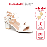 Giày Sandal Nữ Cao Gót 5cm Hanatabi Quai Ngang Mũi Vuông Hậu C Đế TA Bigsize (35-41) Mã HNSDG5F1087