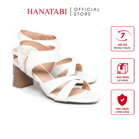 Giày Sandal Nữ Cao Gót 5cm_7cm Hanatabi Quai Chéo Khóa Kéo Đế TA Cao Cấp Bigsize (35-41) Mã HNSDG5F1065
