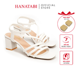 Giày Sandal Nữ Cao Gót 3cm_5cm_7cm Hanatabi Quai Ngang Mũi Vuông Hậu Thun Đế TA  Bigsize (35-41) Mã HNSDT5F854