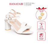 giày sandal nữ cao gót 7cm Hanatabi quai ngang mũi vuông hậu c đế TA bigsize (35-41) mã HNSDG7F876
