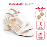 Giày Sandal Nữ Cao Gót 3cm_5cm_7cm Hanatabi Quai Bèo Mũi Vuông HậuC ĐếTA Bigsize(35-41)Mã HNSDG5F917