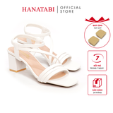 Giày Sandal Nữ Cao Gót 3cm_5cm_7cm Hanatabi Quai Ngang Mũi Vuông Hậu Thun Đế TA Bigsize(35-41) Mã HNSDT5F777