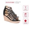 Giày Sandal Nữ Đế Xuồng PU Siêu Nhẹ Cao 7cm Hanatabi Quai Xương Cá Khóa Kéo (35-39) Mã HNSDG7F1152