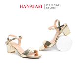 Giày Sandal Nữ Cao Gót 5cm Hanatabi Quai Ngang Mũi Vuông Hậu C Đế TA Bigsize (35-41) Mã HNSDG5F1087