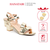 Giày Sandal Nữ Cao Gót 5cm Hanatabi Quai Ngang Mũi Vuông Hậu C Đế TA Bigsize (35-41) Mã HNSDG5F1087