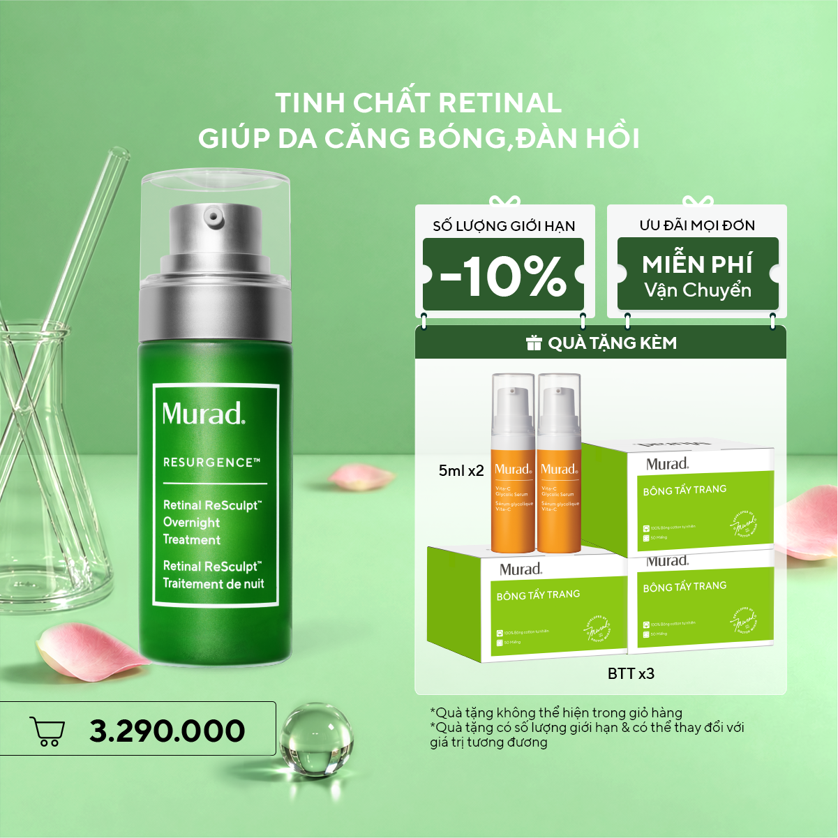 RESURGENCE - Tinh chất Retinal giúp cải thiện độ đàn hồi cho da Murad Retinal ReSculpt Overnight Treatment 30ml
