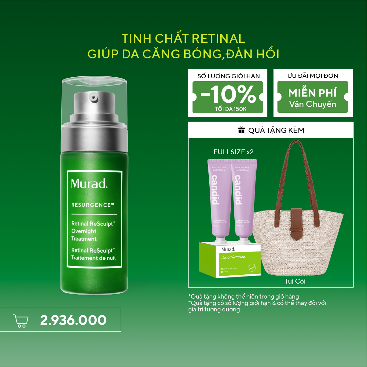 RESURGENCE - Tinh chất Retinal giúp cải thiện độ đàn hồi cho da Murad Retinal ReSculpt Overnight Treatment 30ml
