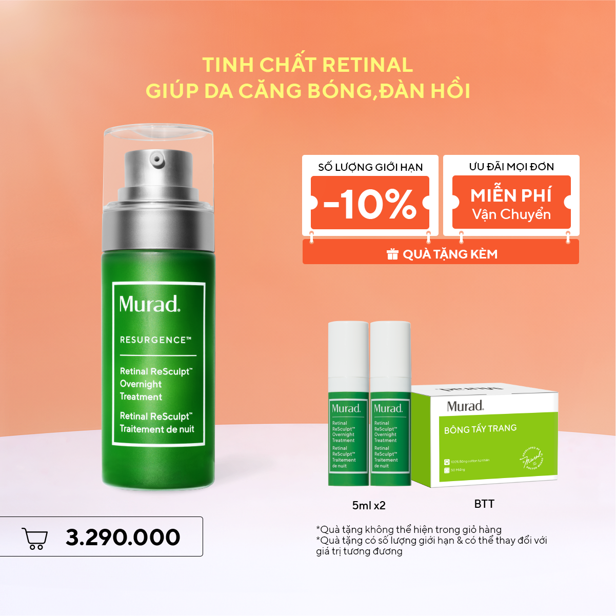 RESURGENCE - Tinh chất Retinal giúp cải thiện độ đàn hồi cho da Murad Retinal ReSculpt Overnight Treatment 30ml