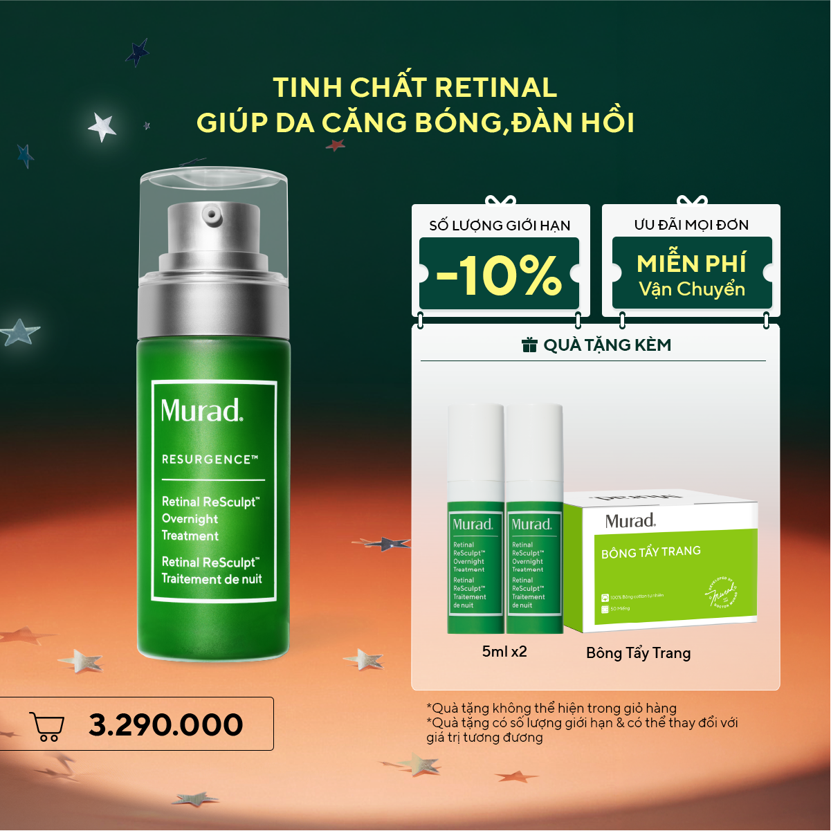 RESURGENCE - Tinh chất Retinal giúp cải thiện độ đàn hồi cho da Murad Retinal ReSculpt Overnight Treatment 30ml
