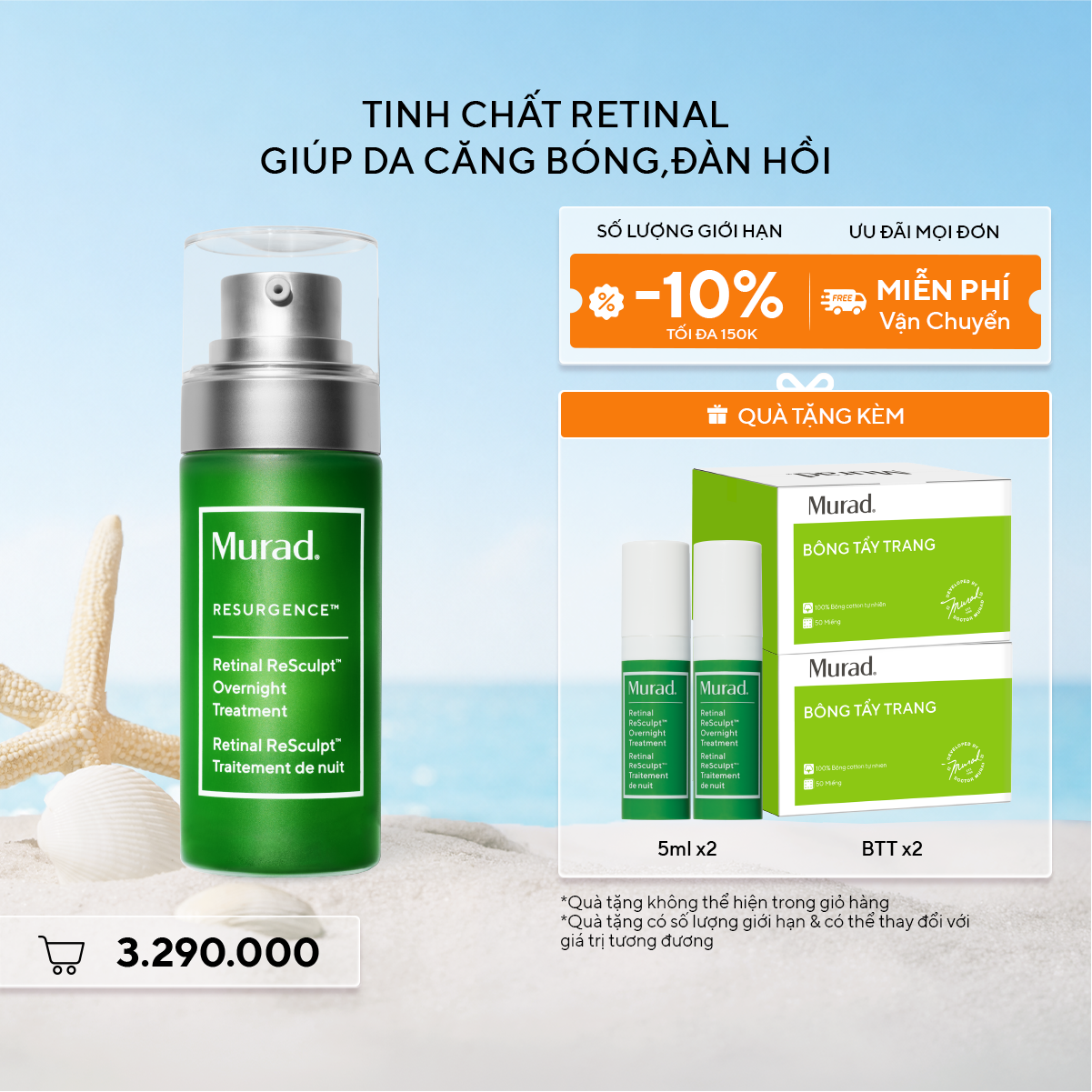 RESURGENCE - Tinh chất Retinal giúp cải thiện độ đàn hồi cho da Murad Retinal ReSculpt Overnight Treatment 30ml