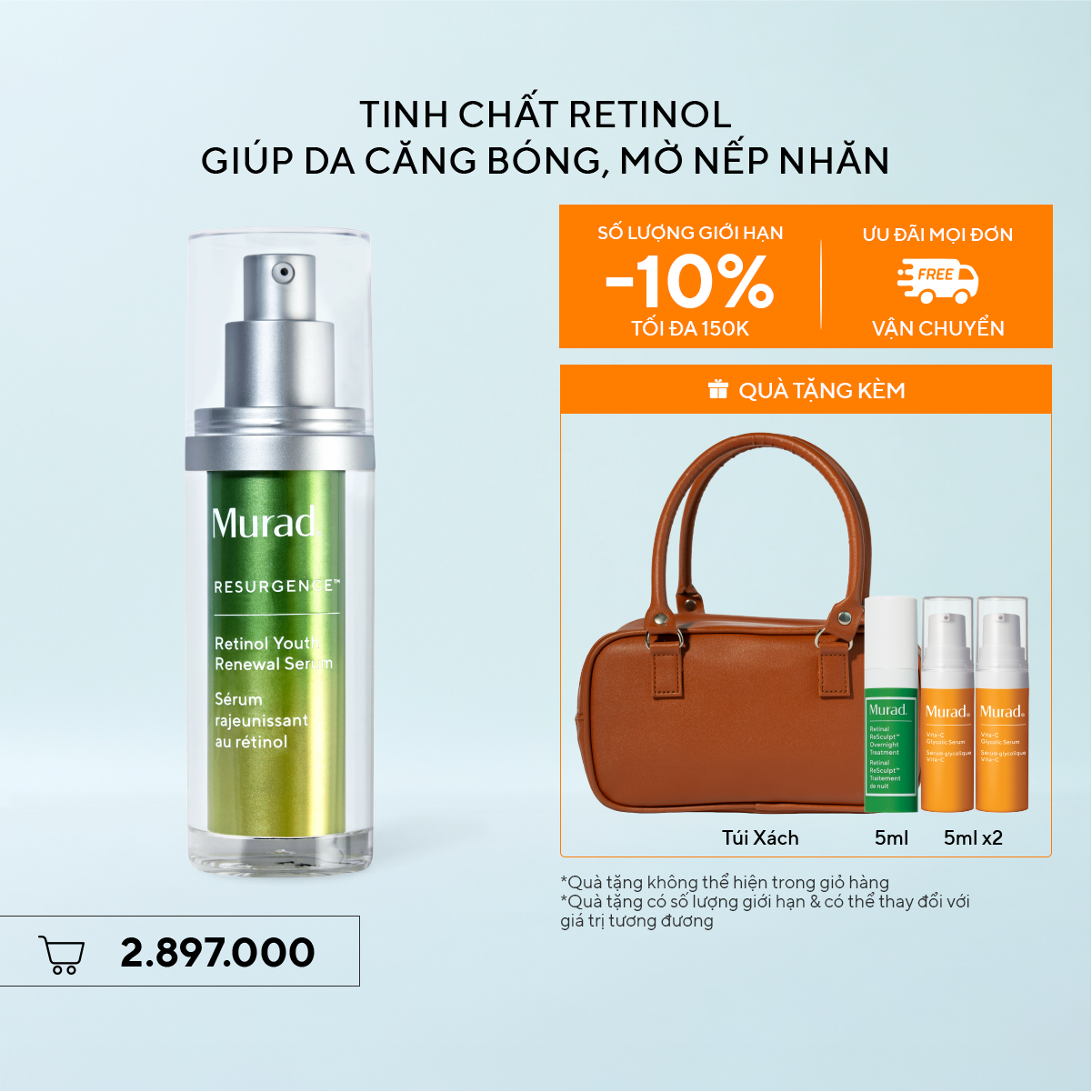 RESURGENCE - Tinh chất Retinol giúp da mịn màng và làm mờ nếp nhăn Murad Retinol Youth Renewal Serum 30ml