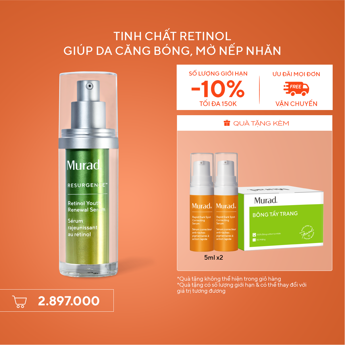 RESURGENCE - Tinh chất Retinol giúp da mịn màng và làm mờ nếp nhăn Murad Retinol Youth Renewal Serum 30ml