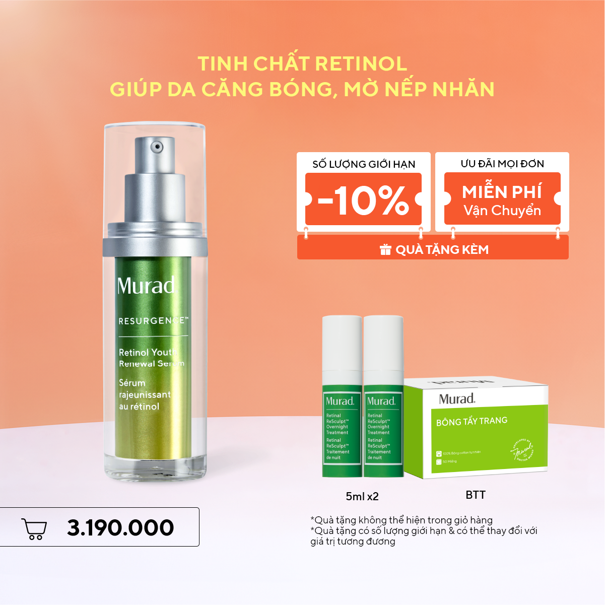 RESURGENCE - Tinh chất Retinol giúp da mịn màng và làm mờ nếp nhăn Murad Retinol Youth Renewal Serum 30ml