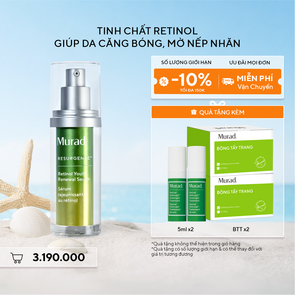 RESURGENCE - Tinh chất Retinol giúp da mịn màng và làm mờ nếp nhăn Murad Retinol Youth Renewal Serum 30ml
