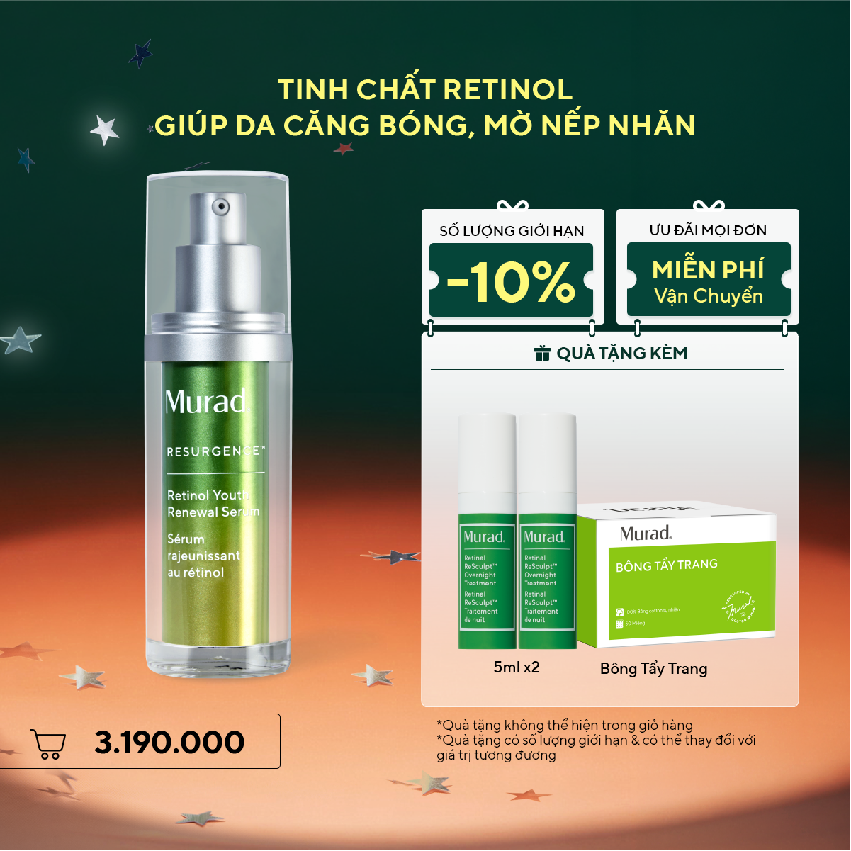 RESURGENCE - Tinh chất Retinol giúp da mịn màng và làm mờ nếp nhăn Murad Retinol Youth Renewal Serum 30ml