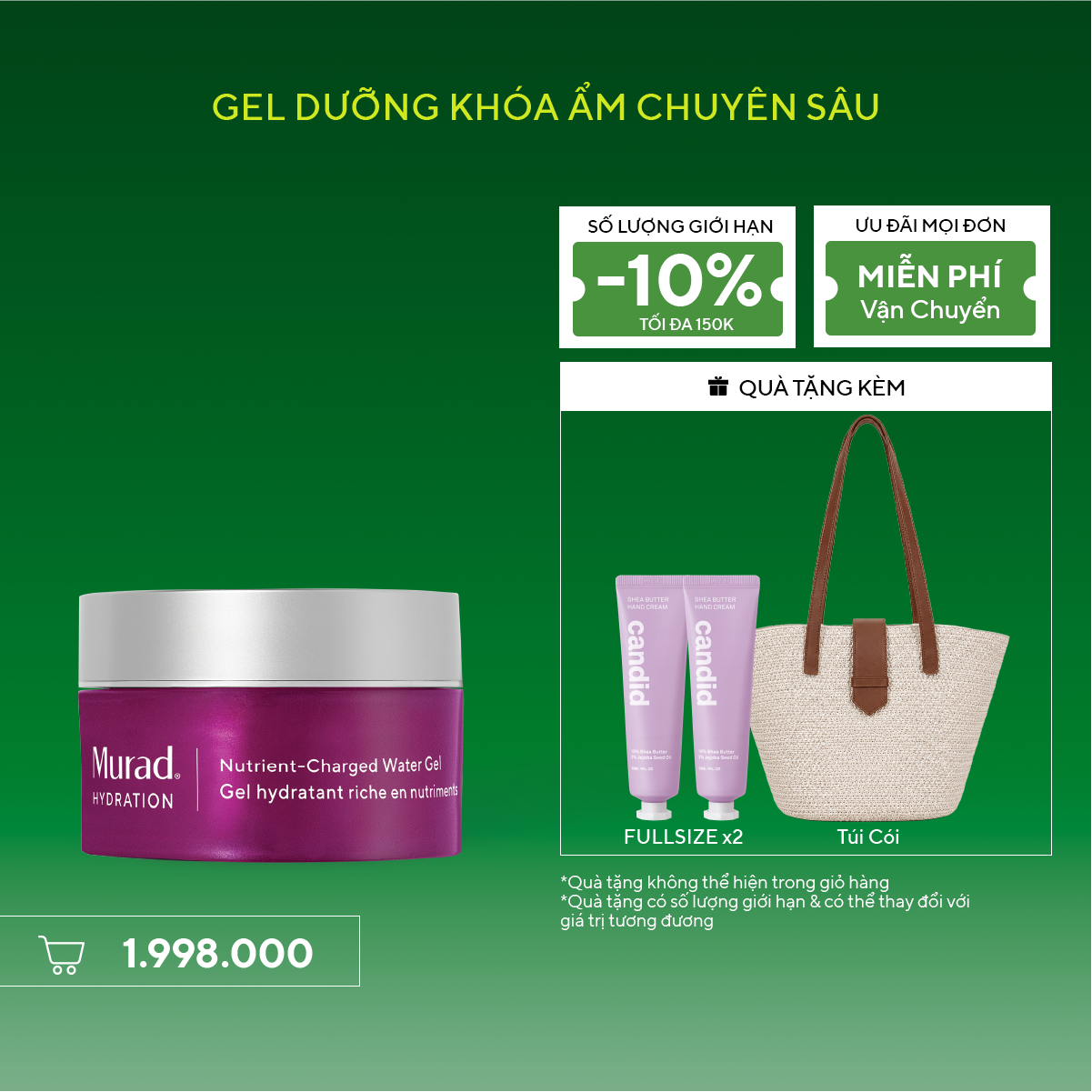 HYDRATION - Kem dưỡng ẩm dạng gel giàu dưỡng chất Murad Nutrient-Charged Water Gel 50ml