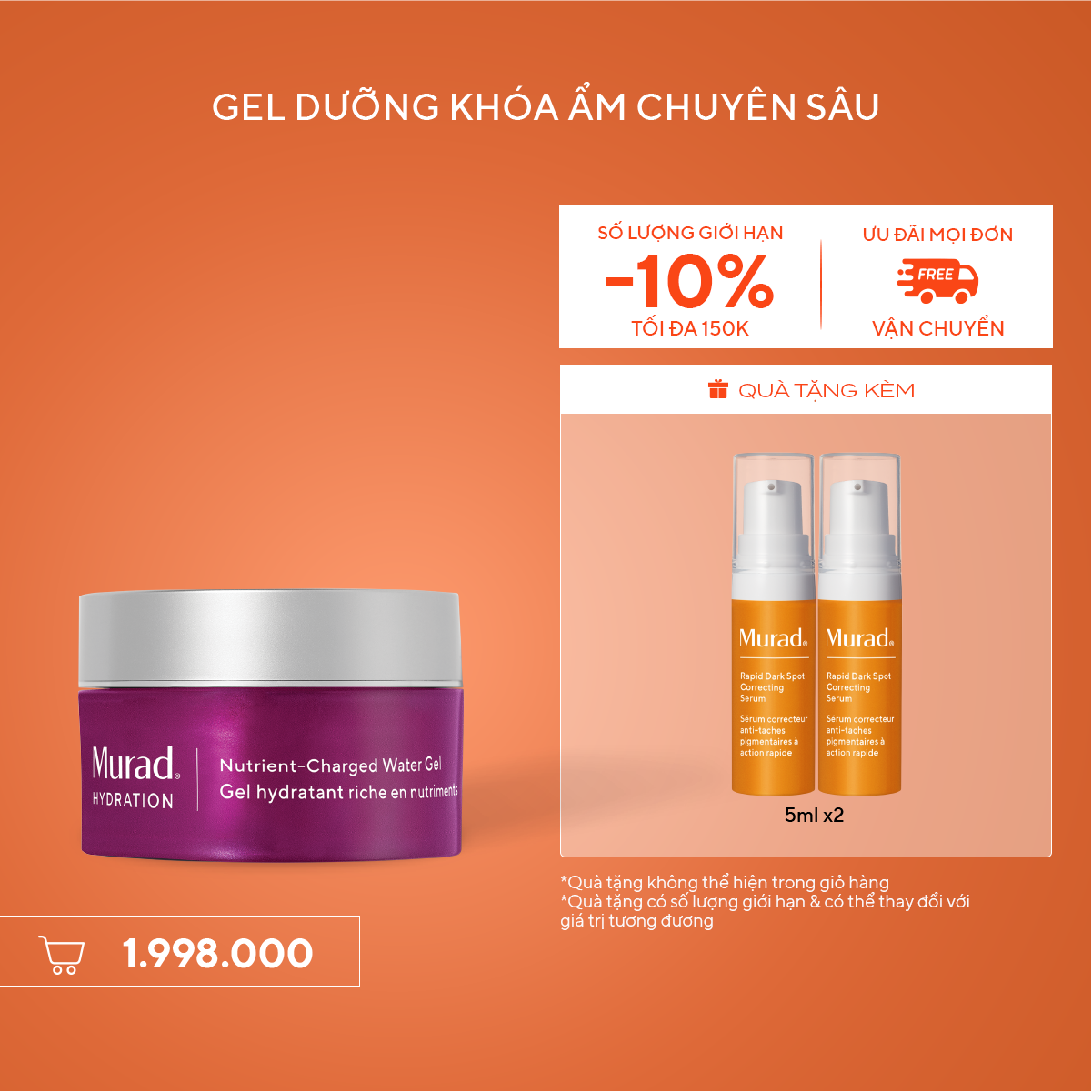 HYDRATION - Kem dưỡng ẩm dạng gel giàu dưỡng chất Murad Nutrient-Charged Water Gel 50ml