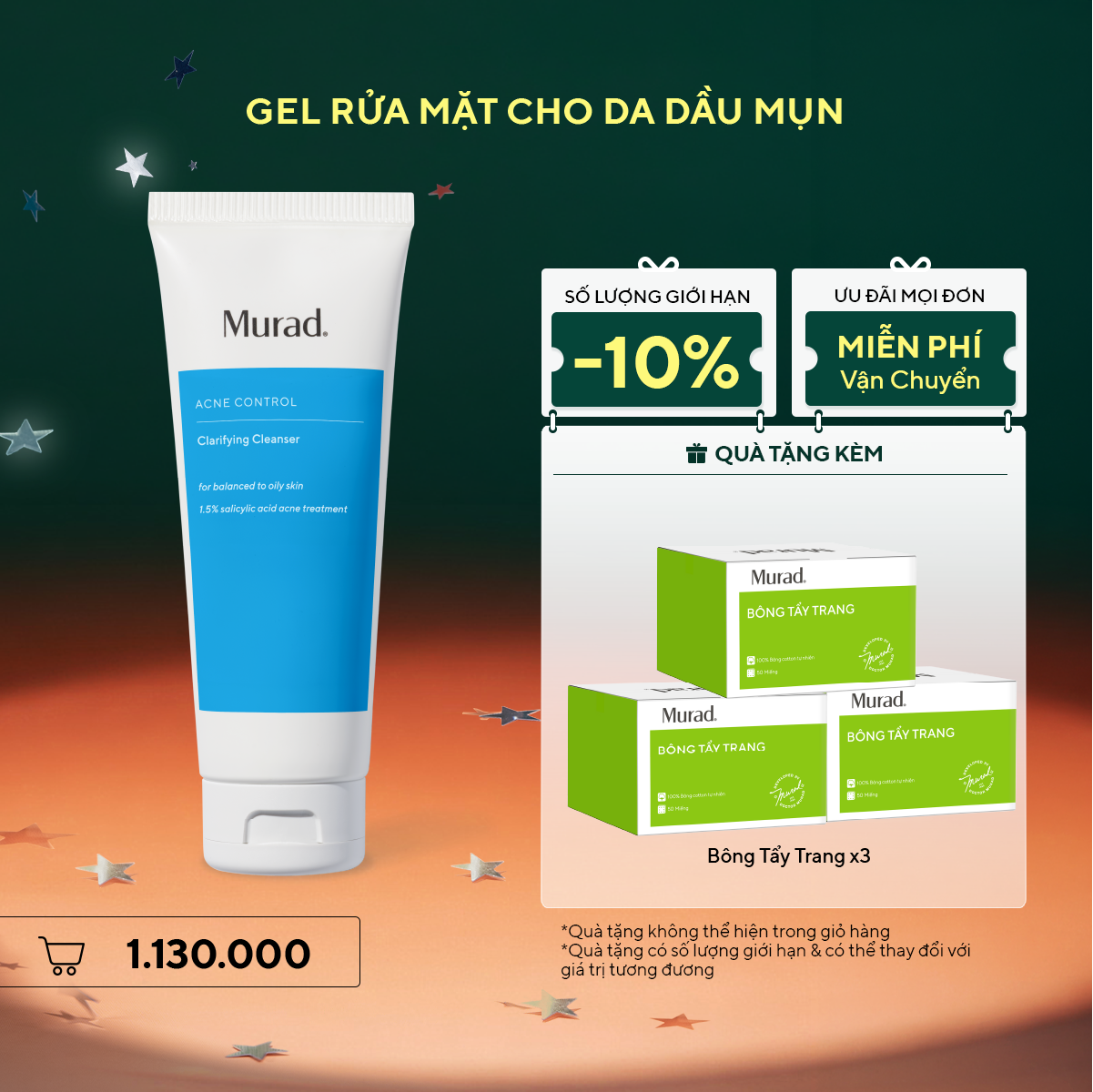 ACNE - Sữa Rửa Mặt Làm Sạch Ngừa Mụn - Murad Clarifying Cleanser 148ml