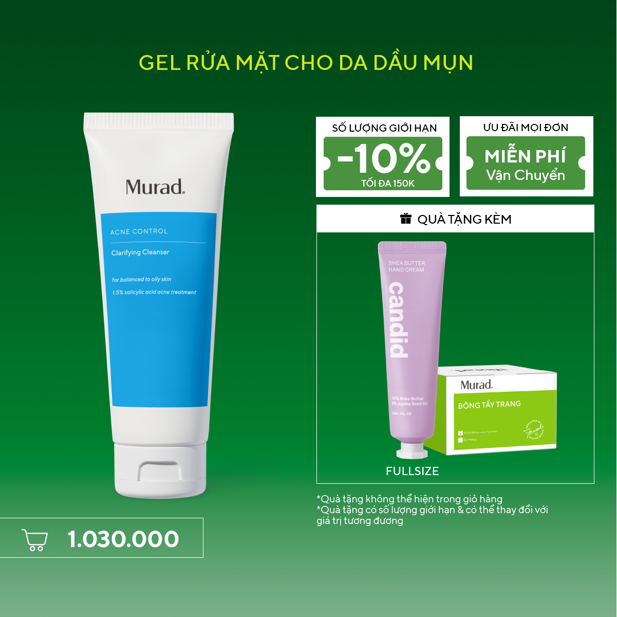 ACNE - Sữa Rửa Mặt Làm Sạch Ngừa Mụn - Murad Clarifying Cleanser 148ml