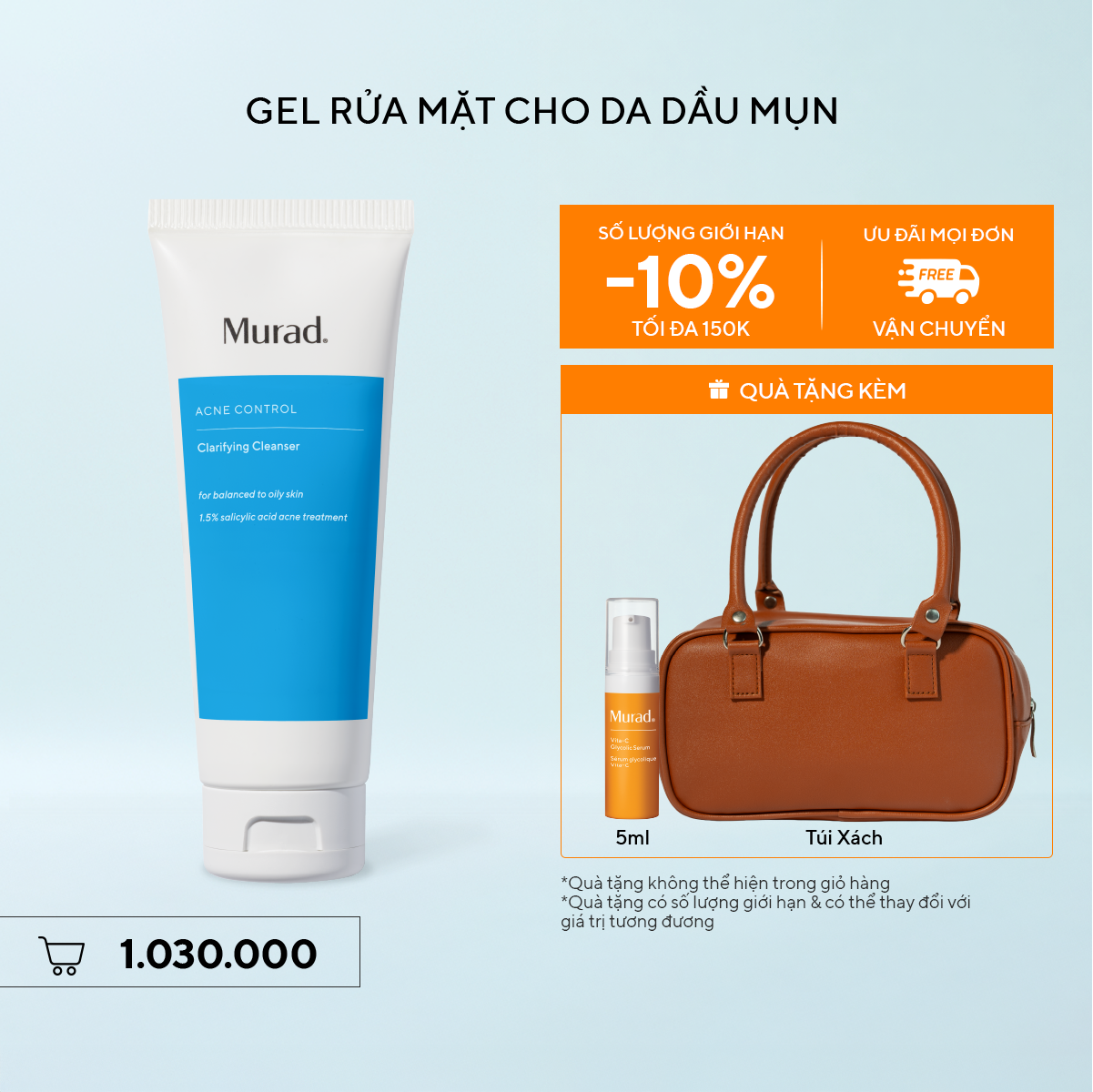 ACNE - Sữa Rửa Mặt Làm Sạch Ngừa Mụn - Murad Clarifying Cleanser 148ml