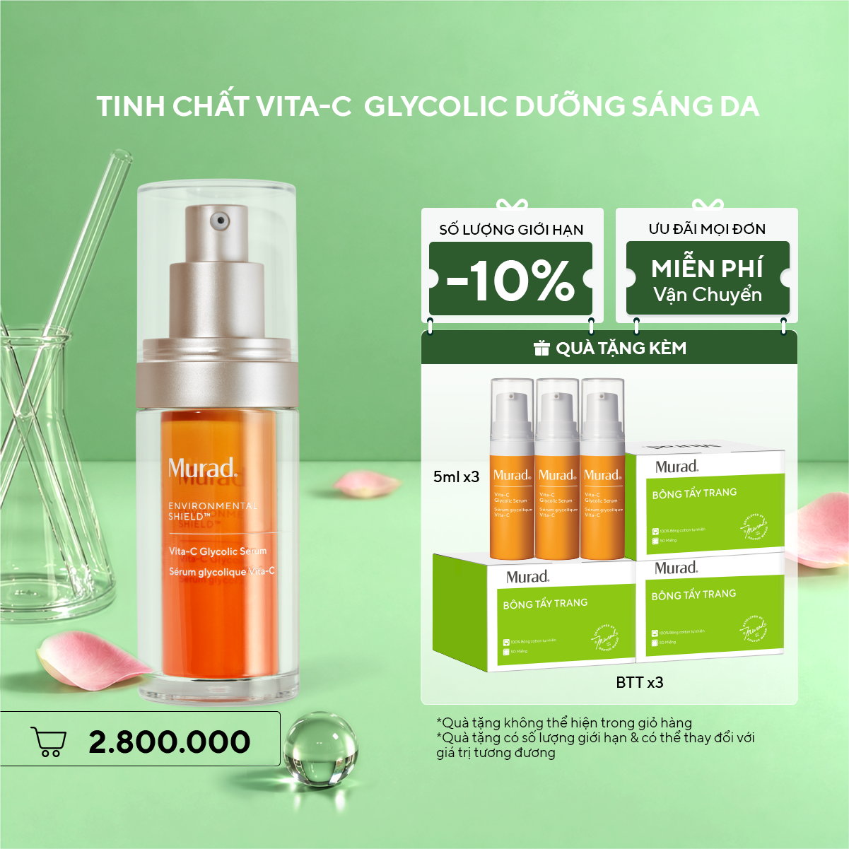 E-SHIELD - Tinh chất hỗ trợ sáng da, làm đều màu da Murad Vita-C Glycolic Serum 30ml