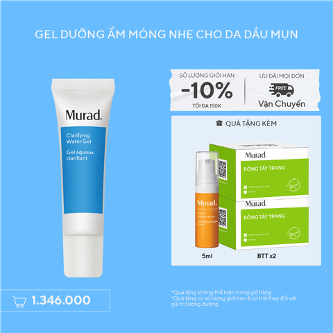 ACNE - Kem dưỡng ẩm dạng gel mỏng nhẹ cho da dầu mụn Murad Clarifying Water Gel 60ml