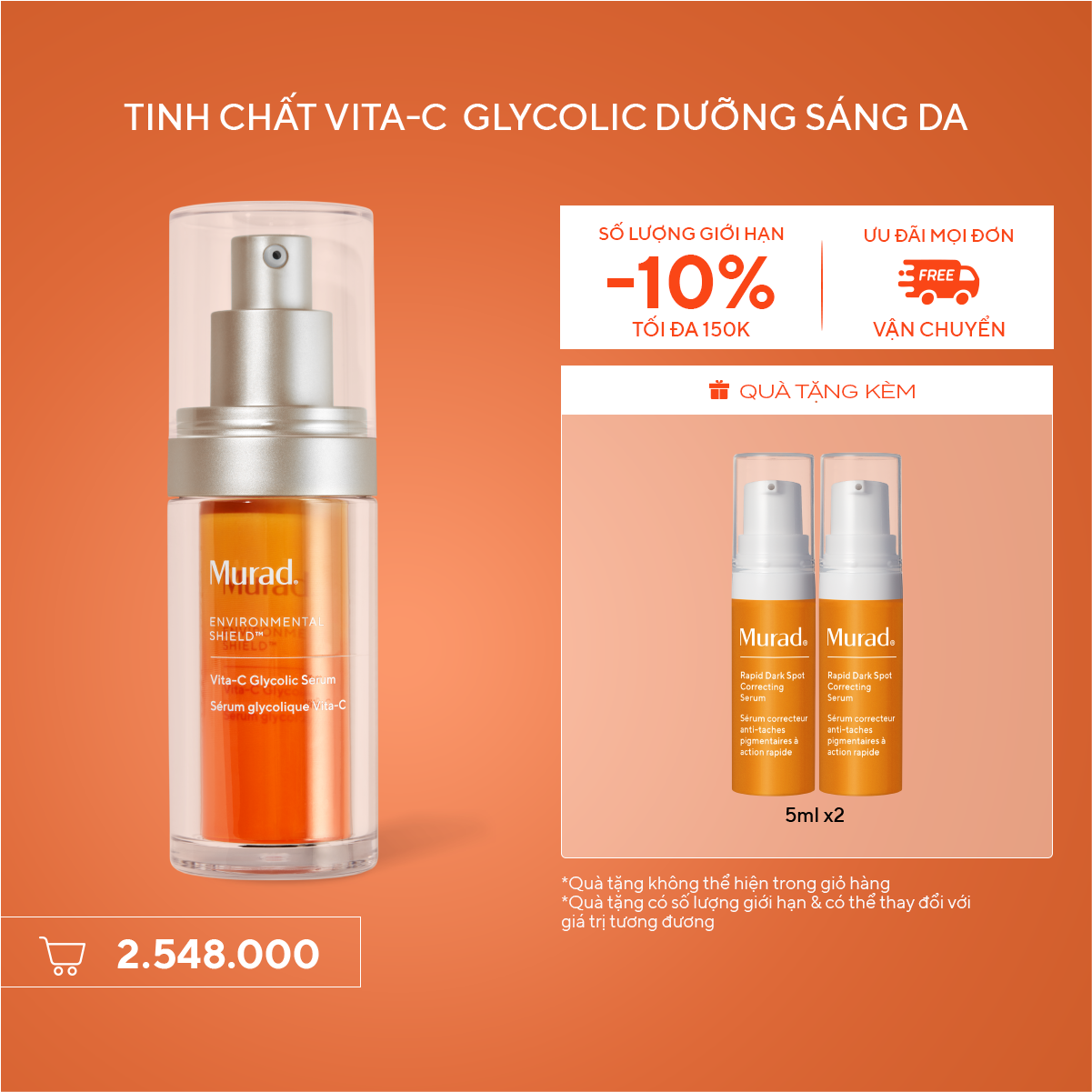 E-SHIELD - Tinh chất hỗ trợ sáng da, làm đều màu da Murad Vita-C Glycolic Serum 30ml