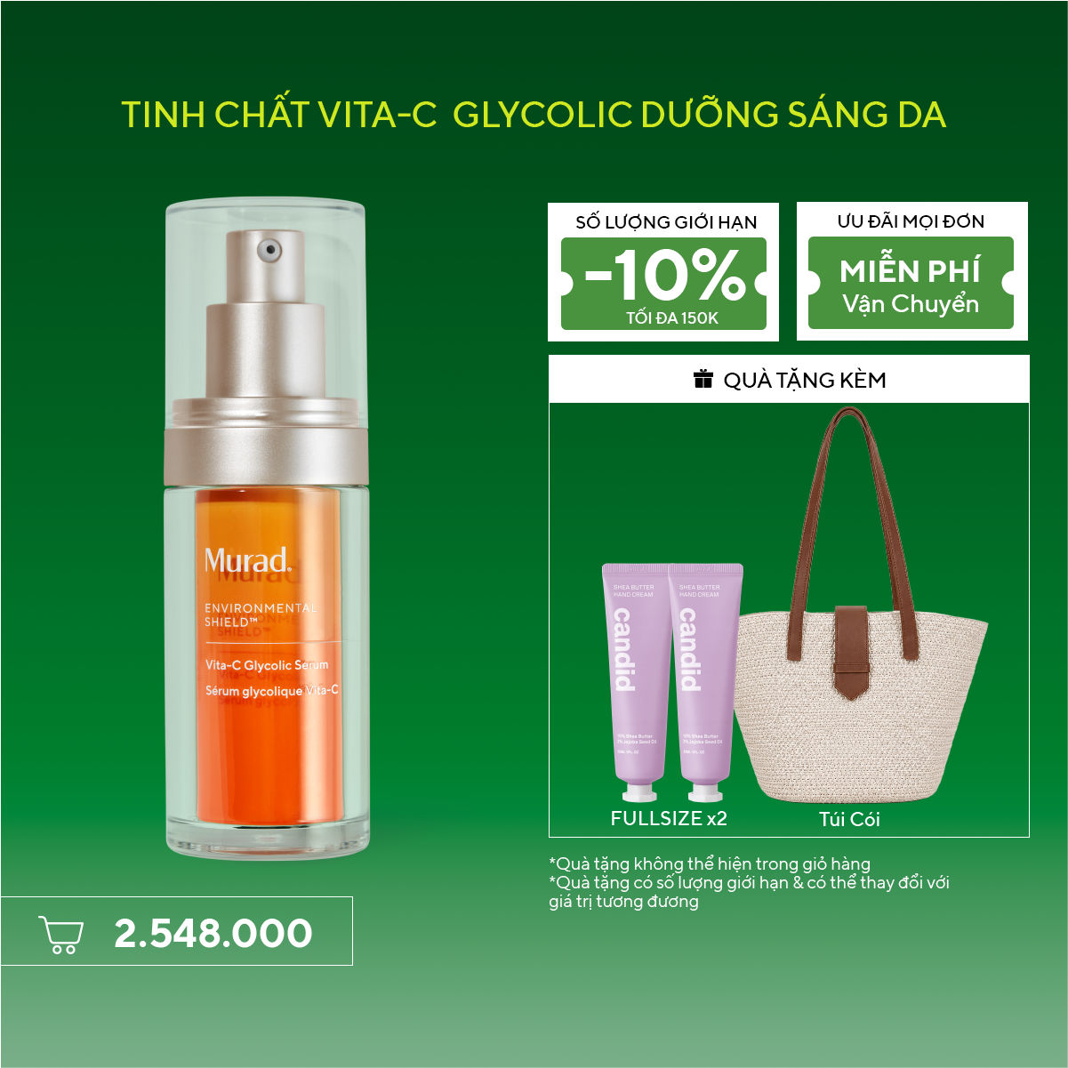 E-SHIELD - Tinh chất hỗ trợ sáng da, làm đều màu da Murad Vita-C Glycolic Serum 30ml