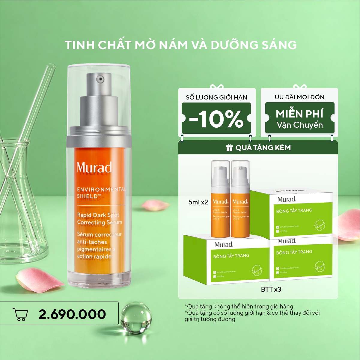 E-SHIELD - Tinh chất làm mờ vết nám và giảm sự hình thành đốm nâu Murad Rapid Dark Spot Correcting Serum 30ml