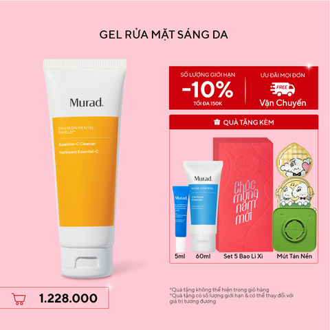 E-SHIELD - Gel rửa mặt sáng da Murad Essential-C Cleanser 148ml