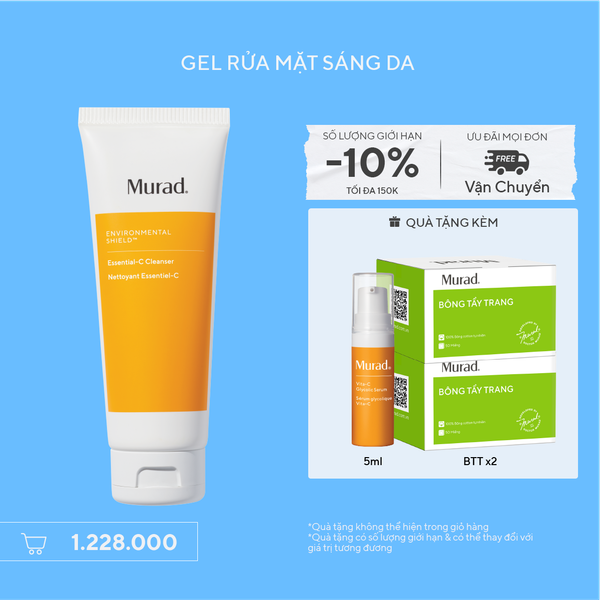 E-SHIELD - Gel rửa mặt sáng da Murad Essential-C Cleanser 148ml