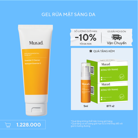 E-SHIELD - Gel rửa mặt sáng da Murad Essential-C Cleanser 148ml