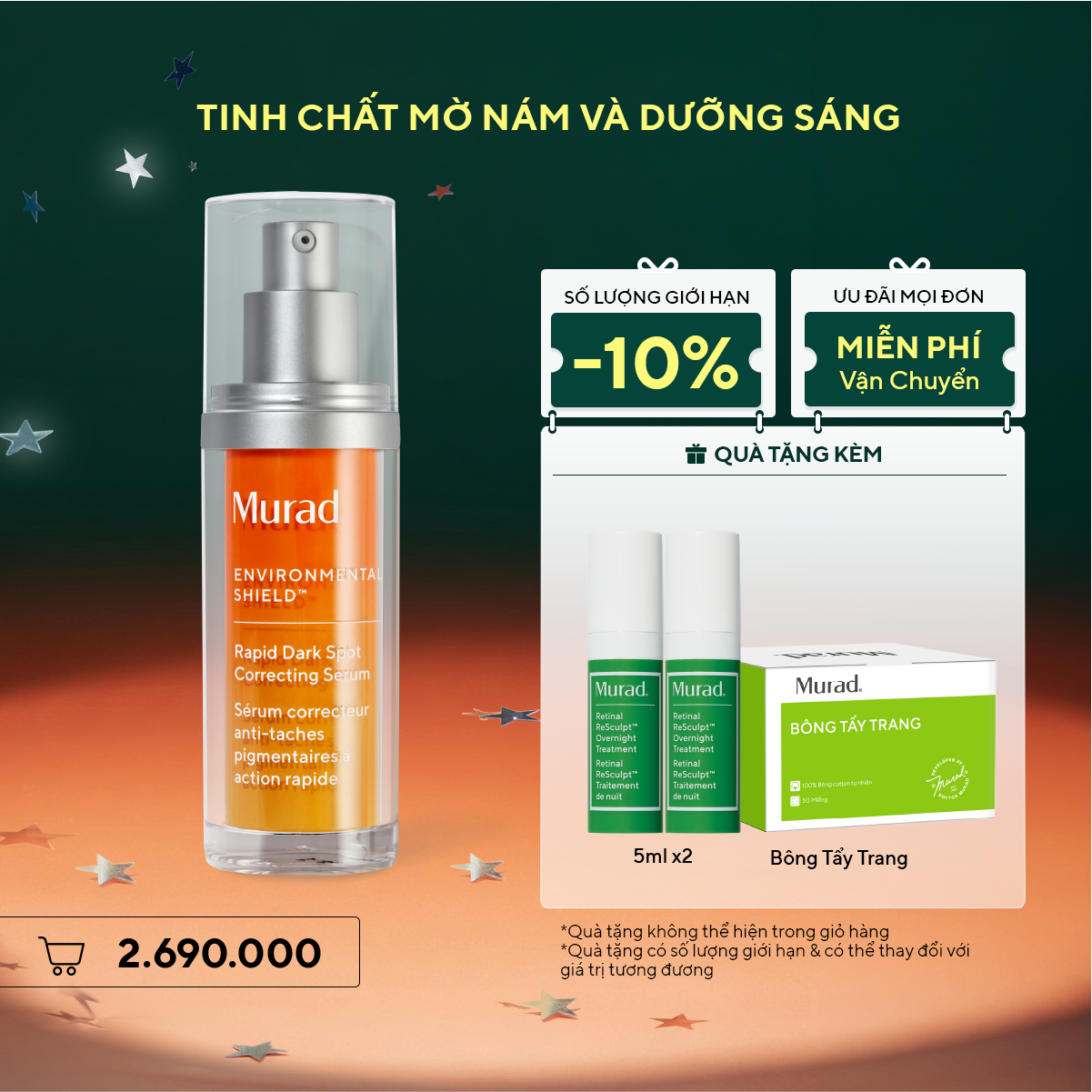 E-SHIELD - Tinh chất làm mờ vết nám và giảm sự hình thành đốm nâu Murad Rapid Dark Spot Correcting Serum 30ml