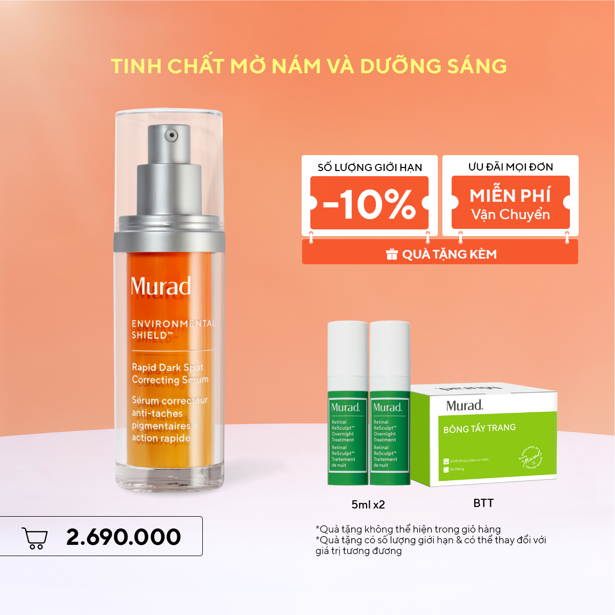 E-SHIELD - Tinh chất làm mờ vết nám và giảm sự hình thành đốm nâu Murad Rapid Dark Spot Correcting Serum 30ml