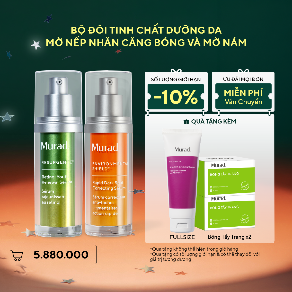 Bộ Đôi Tinh Chất Dưỡng, Căng Bóng Và Mờ Nám - Retinol Serum + Dark Spot Serum