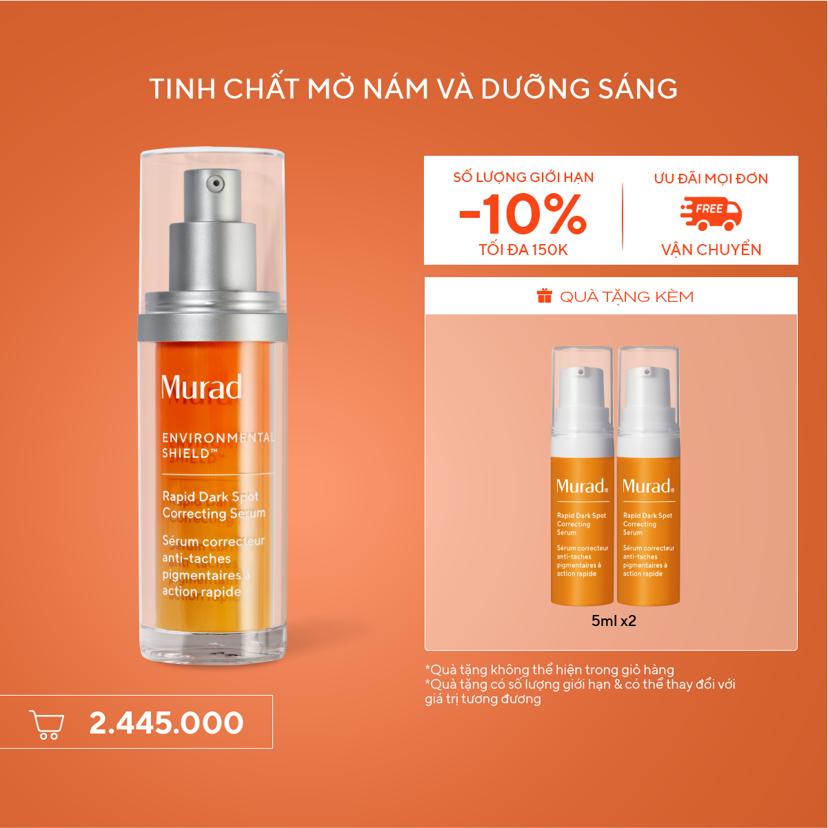 E-SHIELD - Tinh chất làm mờ vết nám và giảm sự hình thành đốm nâu Murad Rapid Dark Spot Correcting Serum 30ml