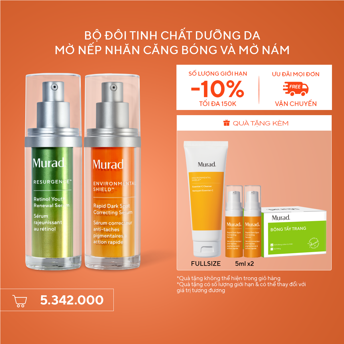 Bộ Đôi Tinh Chất Dưỡng, Căng Bóng Và Mờ Nám - Retinol Serum + Dark Spot Serum