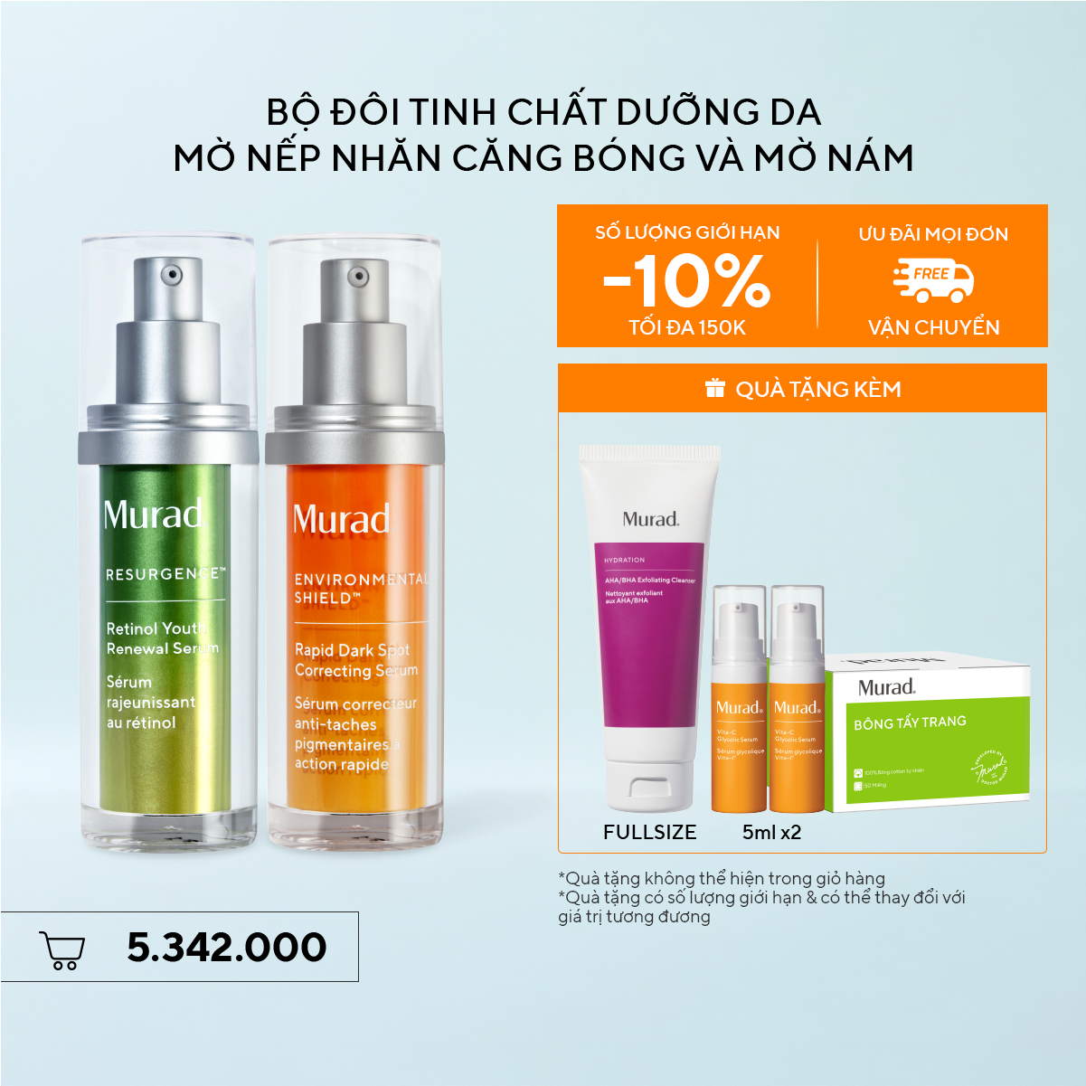 Bộ Đôi Tinh Chất Dưỡng, Căng Bóng Và Mờ Nám - Retinol Serum + Dark Spot Serum